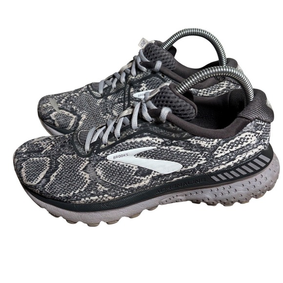 Brooks Shoes - Brooks Adrenaline GTS 20 Womens 8 Grey Snakeskin Running Shoes Trails Training